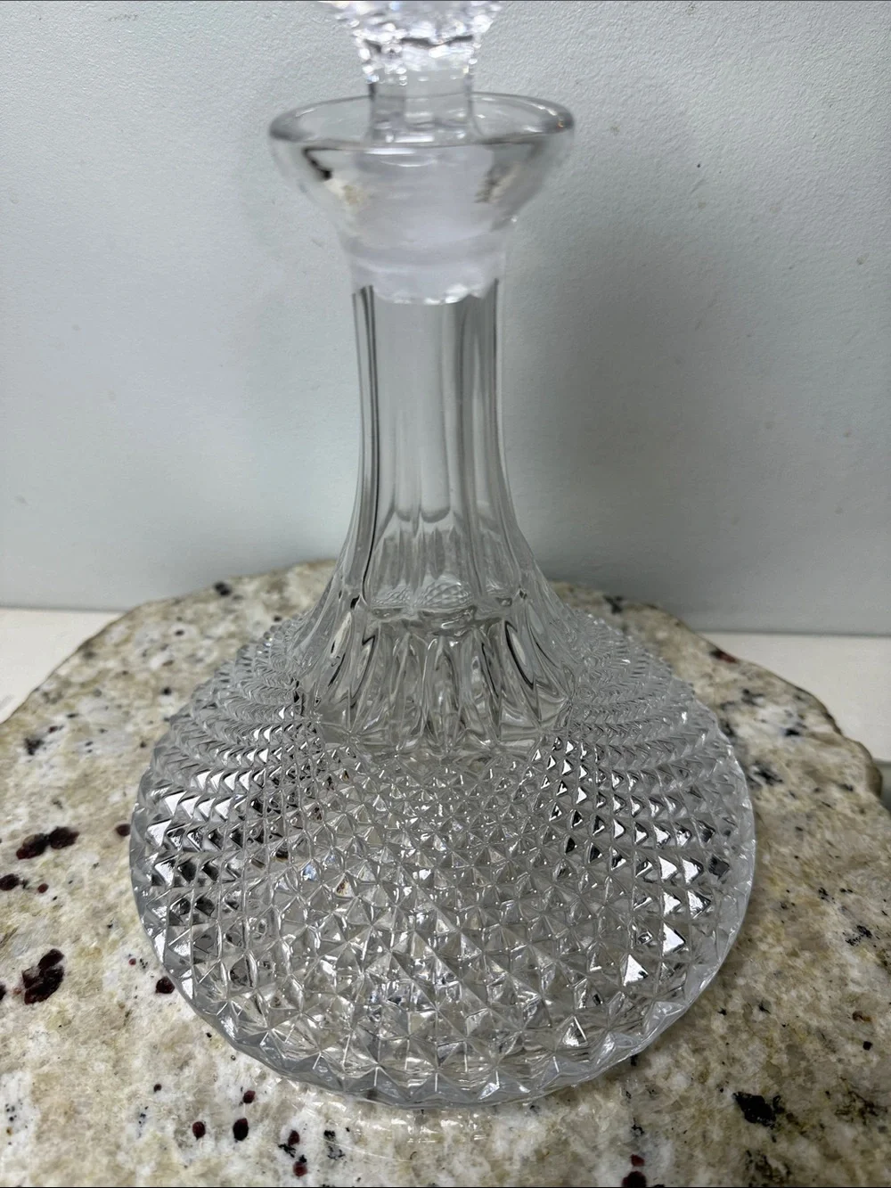 Antique Fine Quality Cut Crystal Lead Ships Decanter 1920s England